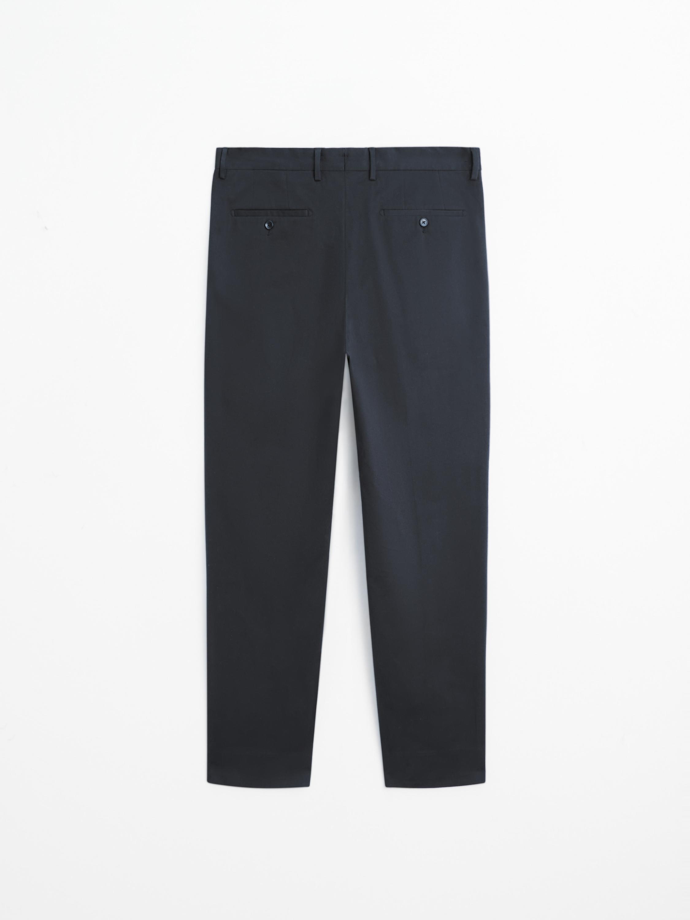 Cotton blend twill trousers